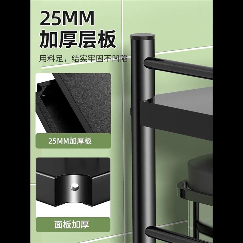 厨房置物架落地式多层微波炉架收纳架子家用多功能锅架货架储物架