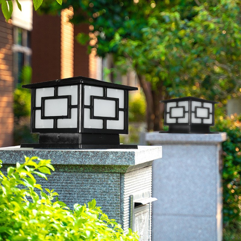 中式柱头灯庭院大门围墙装饰照明灯市电中字围墙灯柱头灯