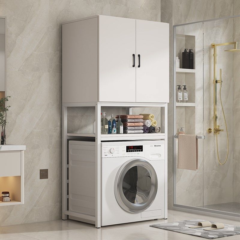 洗衣机上方置物架落地阳台浴室储物架带柜滚筒卫生间多层收纳架子