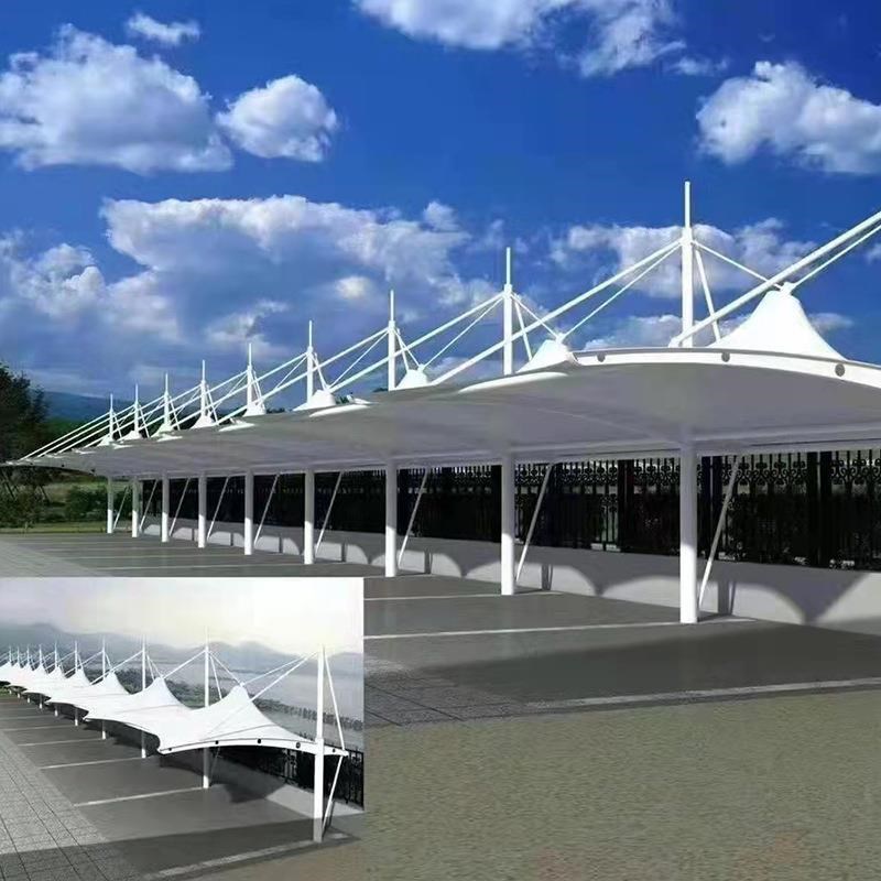 工厂制作户外膜结构停车棚自行车电动车遮阳棚汽车停车棚室外雨棚