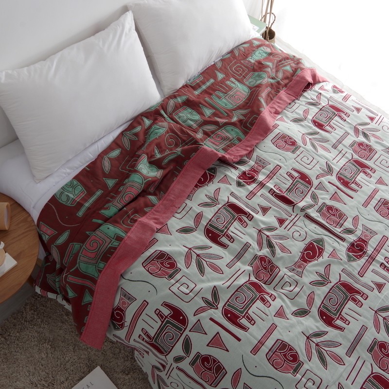 毛巾被全棉纱布床盖毯欧式双人床单加大铺盖毯子沙发巾空调毯