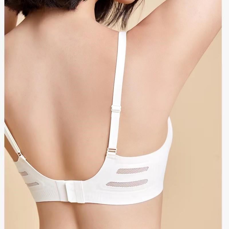 软支撑美背内衣 春夏薄款无钢圈深V聚拢大胸小胸罩收副乳无痕文胸