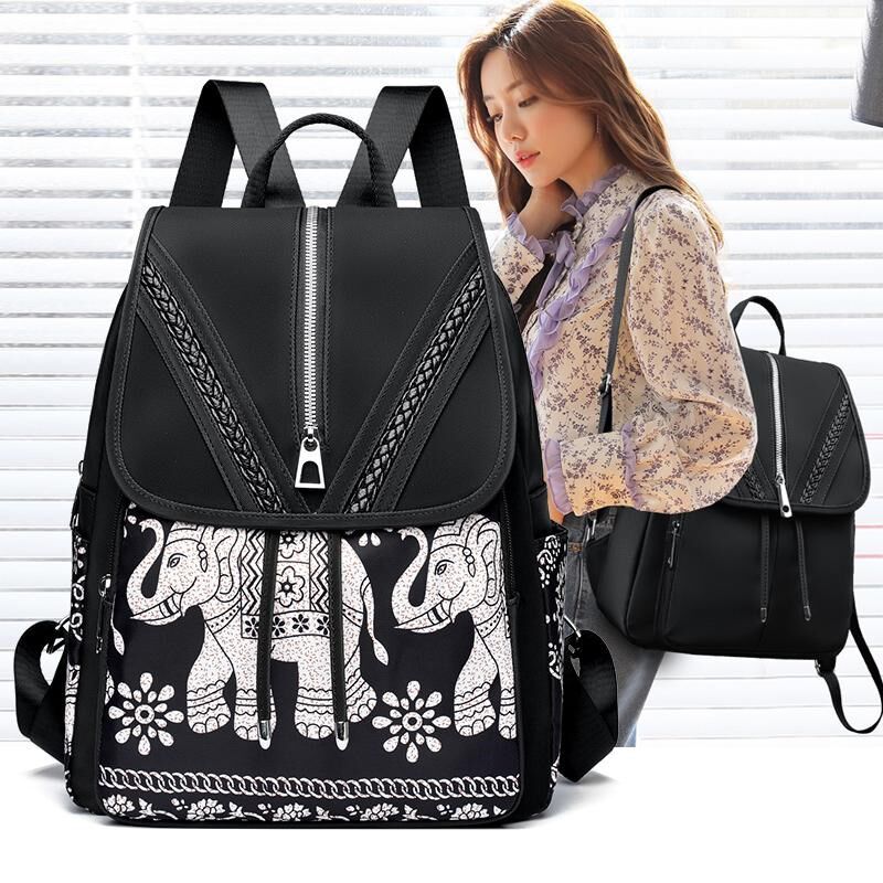 牛津布双肩包女2025新款时尚女式小背包女士帆布旅行包包旅游轻便