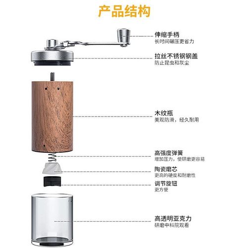 手摇咖啡磨豆机咖啡豆研磨机家用小型手磨咖啡器咖啡手动研磨器具