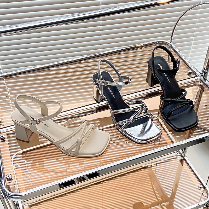 2025夏季新款时尚粗跟高跟鞋凉鞋气质仙女婚鞋鞋高跟鞋女高跟女鞋,女鞋,婚鞋,淘宝优惠券,粉丝福利购,淘宝优惠卷