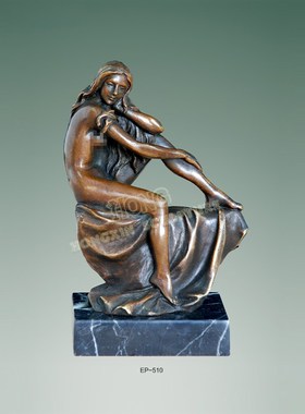 铜雕塑欧式少女EP496508工艺装饰品人物客厅酒柜书房家居桌面摆件