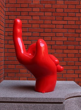 网红手势模型雕塑展厅商场橱窗美陈拍照打卡道具食指手造型摆件大