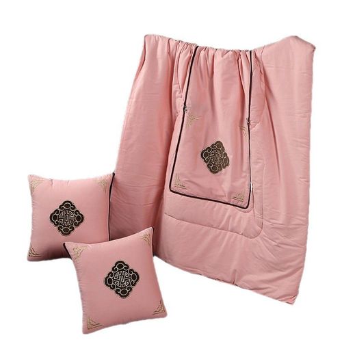 棉刺被绣汽车车k载抱枕被子两用夏凉被办公室午睡棉小被子