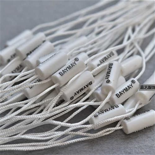 高档圆柱吊粒定做 LOGO吊粒定做 服装吊粒吊牌绳订做定制蜡绳吊粒