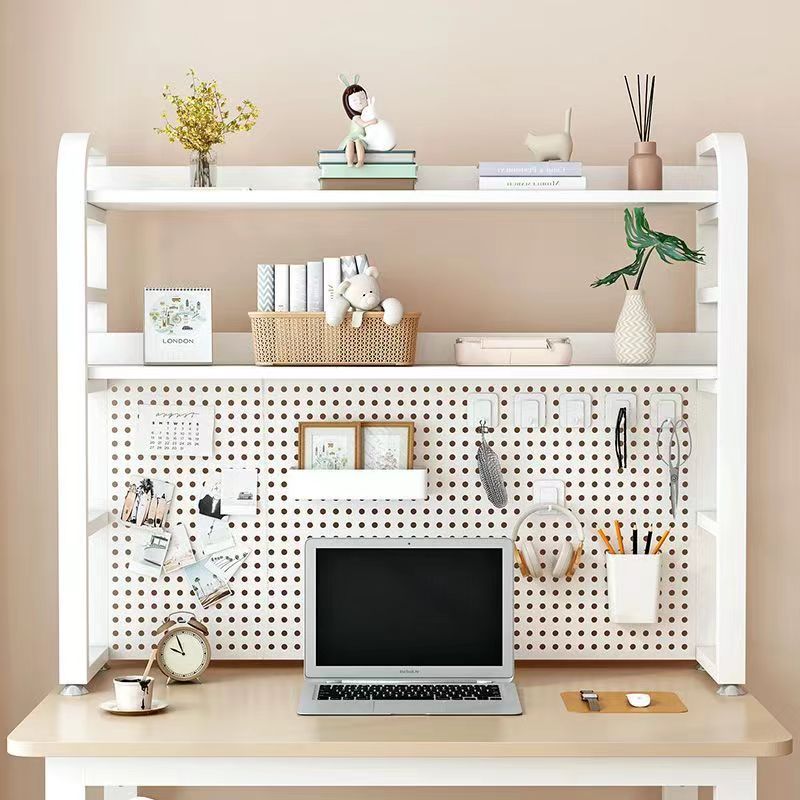 桌面置物架办公桌书桌多层铁艺桌上学生家用电脑桌洞洞板书架