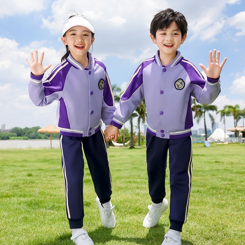 幼儿园园服秋冬小学生校服英伦风儿童运动班服棒球服三件套夏季裙