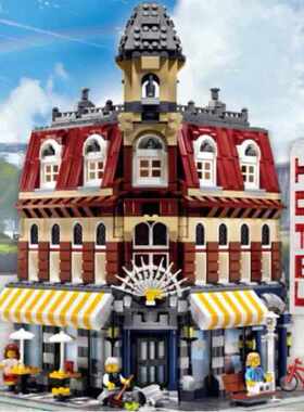 转角咖啡厅店10182成人高难度拼装中国积木玩具15002