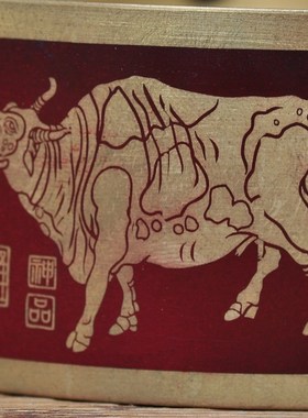 彩铜五牛烟灰缸摆件中式烟缸家居客厅茶几办公室装饰品乔迁礼品