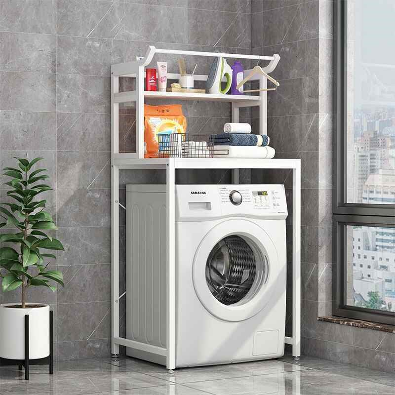 滚筒洗衣机置物架阳台洗衣机架卫生间上方柜厕所防水翻盖洗衣机架