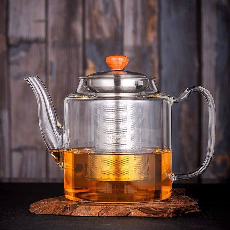 加厚玻璃茶壶耐高温不锈钢过滤泡茶壶家用电陶炉可加热直火煮茶壶