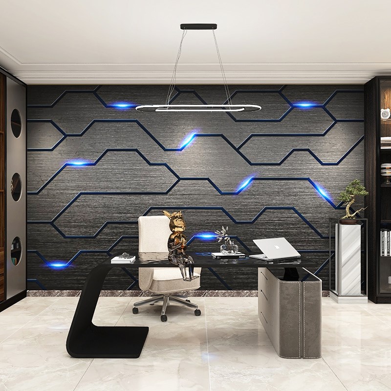 工业风金属线路板墙纸网吧ktv公司办公室前台背景墙布科技感壁纸