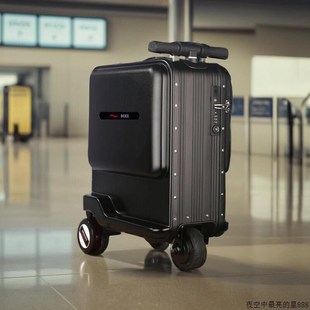 智能电动行李箱骑行代步车登w机拉杆箱儿童可坐大人可骑遥控旅行