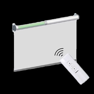 电动卷帘定制图案logo超宽全息投影幕布卷轴大型隔断遥控升降窗帘