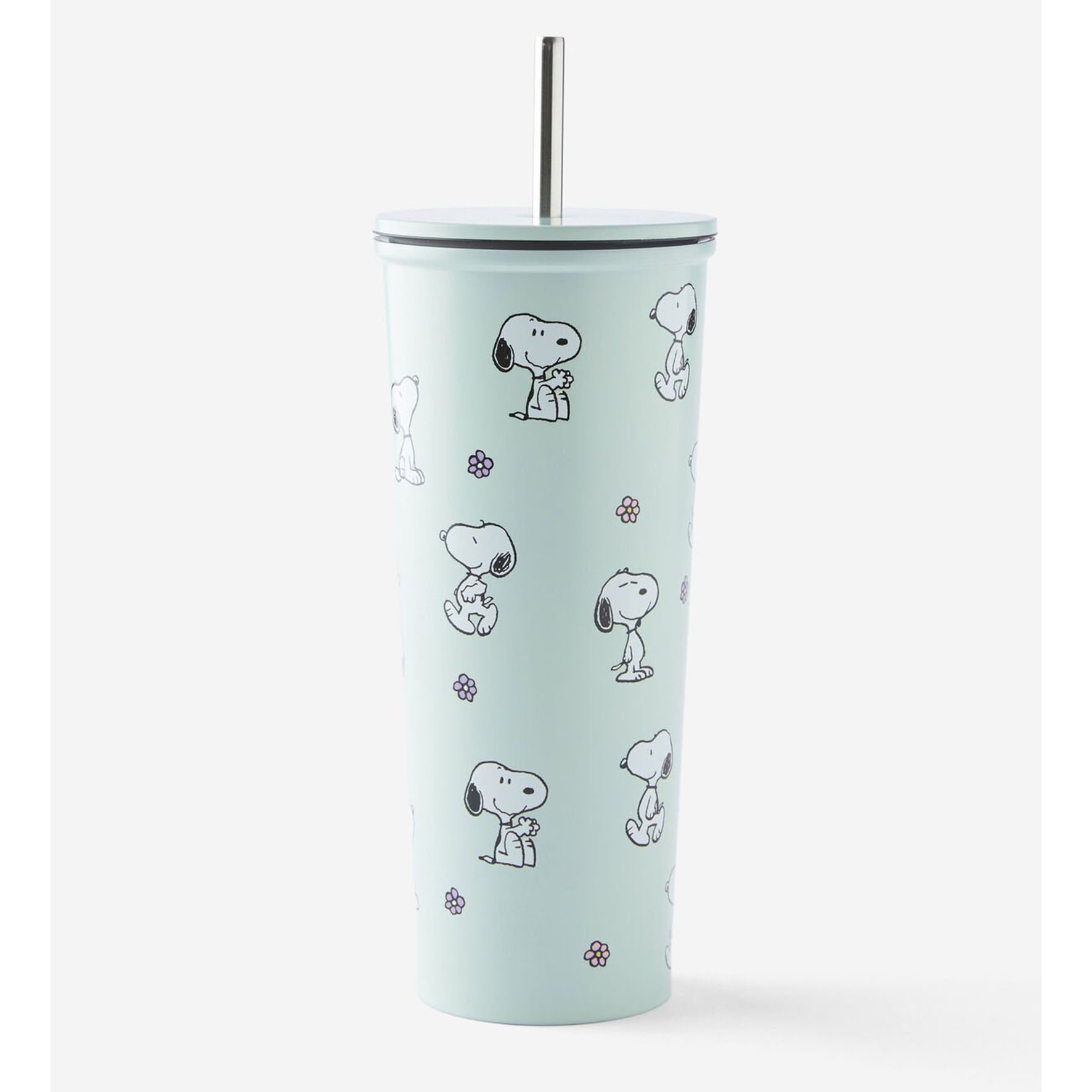 TYPO SNOOPY 蓝色史努比不锈钢吸管杯咖啡杯水杯保温杯 保冷保热