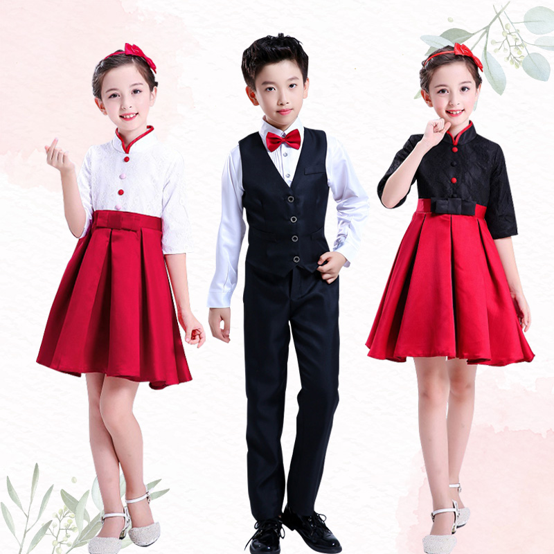 元旦儿童合唱服演出服男女童幼儿园舞蹈服中小学生夏朗诵表演服