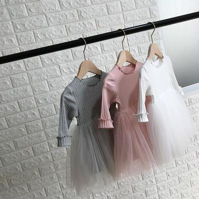 女童连衣裙2023秋装新款宝宝公主裙儿童蓬蓬裙春秋小童洋气纱裙潮
