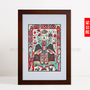 木版年画凤翔木板年画灶王爷老灶爷老灶奶灶王奶厨房装饰画