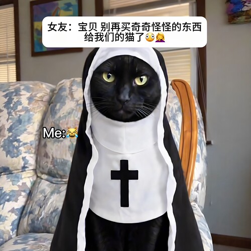 猫咪修女服万圣节装扮cos