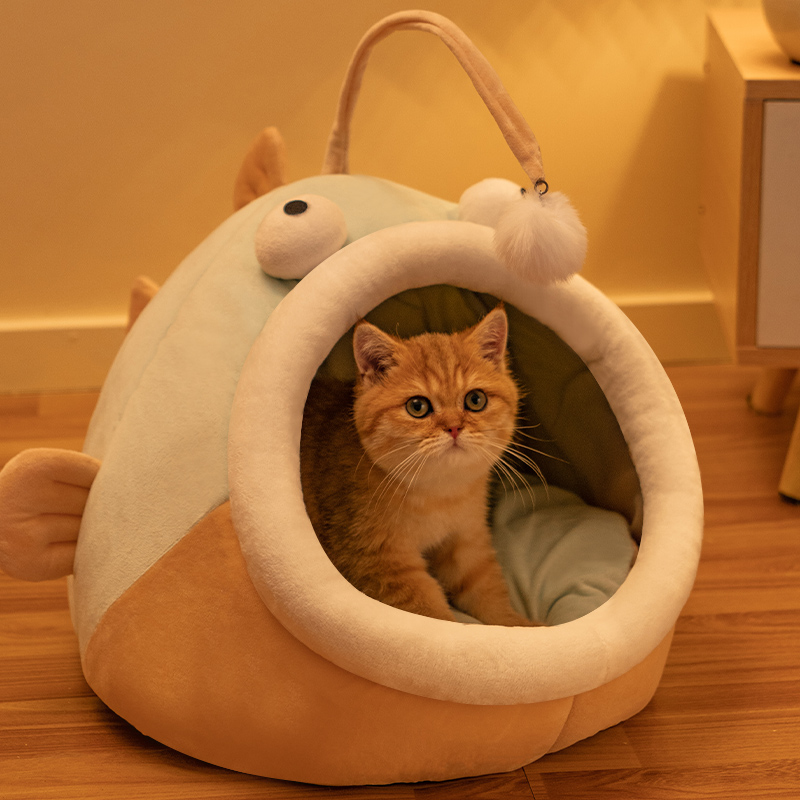 猫窝四季通用幼猫睡觉狗窝半封闭猫房子床猫咪窝冬季保暖宠物用品