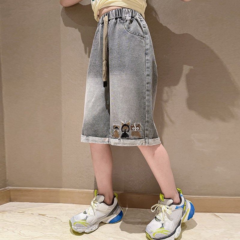 女童中裤夏装2024新款大童女孩夏季外穿短裤薄款牛仔五分儿童裤子,童装/婴儿装/亲子装,裤子,淘宝优惠券,粉丝福利购,淘宝优惠卷