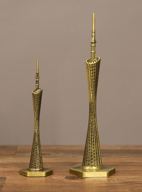 广州塔小蛮腰金属建筑模型旅游纪念品小礼物礼品桌面装饰品摆件