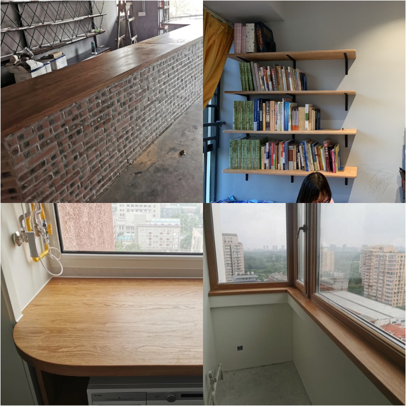 实木板桌面板材台面隔板橡木白蜡木松木榆木板吧台板窗台原木层板