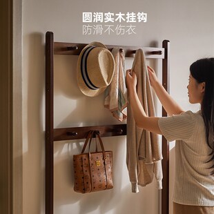 架玄关穿鞋 凳 凳衣帽架一体凳子挂衣架落地衣架鞋 家逸实木门口换鞋