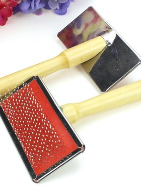 木柄宠物梳子猫咪按摩梳带保护点 狗狗针梳脱毛开结梳宠物用