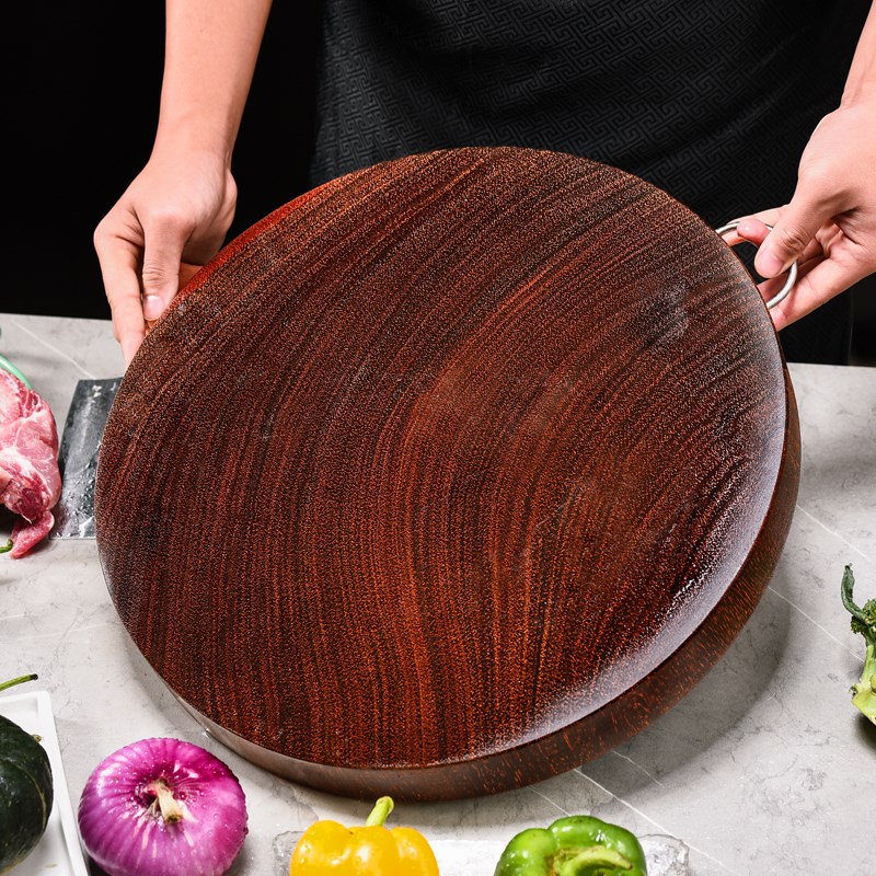 加厚越南铁木砧板菜板家用厨房案板切菜板实木防霉抗菌圆形粘板子