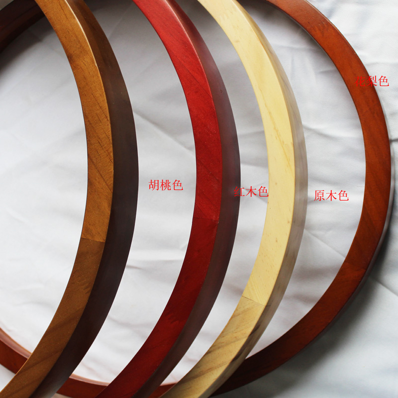 实木圆形画框油画框新中式木框架玄关装饰画挂墙木质十字绣装裱框