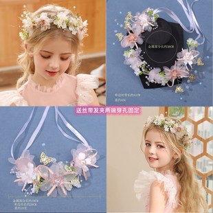 儿童王冠头饰女童演出头箍发夹公主皇冠发饰花童发箍女孩发卡簪花