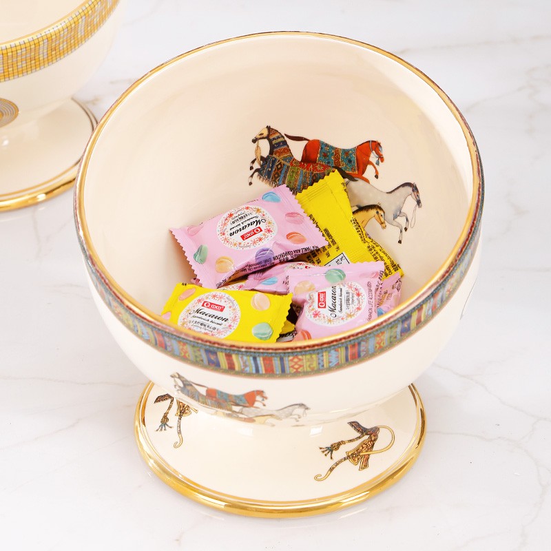 桌面垃圾桶迷你办公室果皮碗收纳桶无盖带脚收纳碗缸办公室无盖