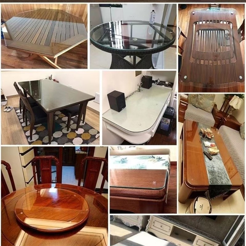 钢化玻璃圆桌面圆台面圆桌圆盘家用圆形转盘餐桌圆桌定做定制底座