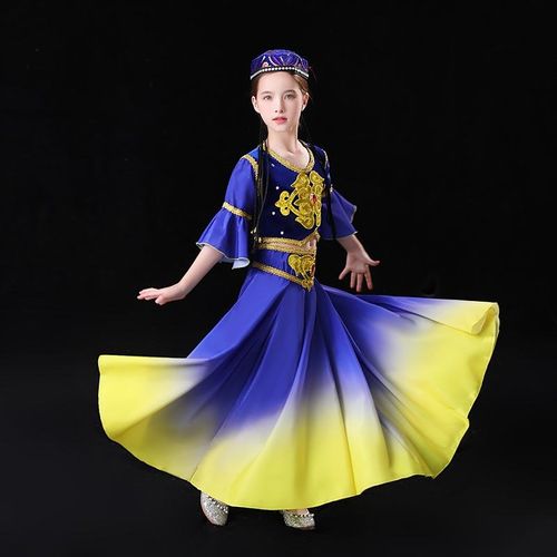 新疆舞蹈演出服儿童少数民族服装维吾族舞蹈小小古丽幼儿园演出服