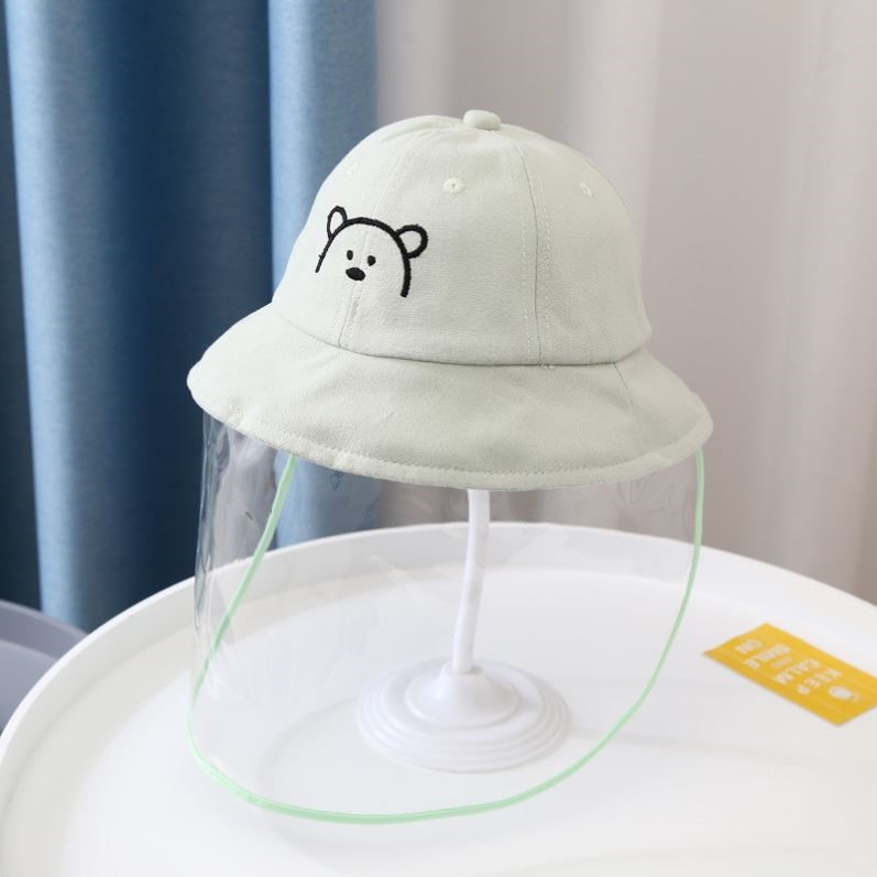 新生儿童宝宝婴儿全脸防护帽子隔离疫情帽防飞沫眼镜挡板面罩外出