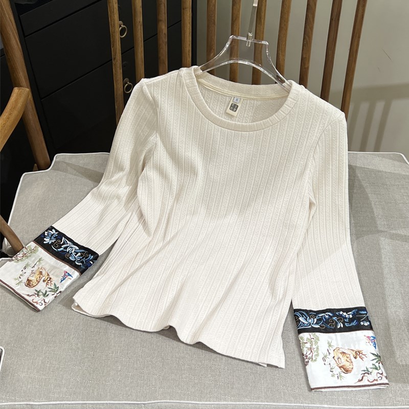 怀远 霓衣云裳秋冬年轻日常宽松百搭绣花针织衫马甲旗袍打底上衣