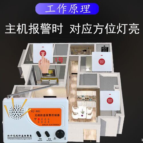 残疾人卫生间按扭报警器家用养老院一键紧急呼叫器无线远距离求助
