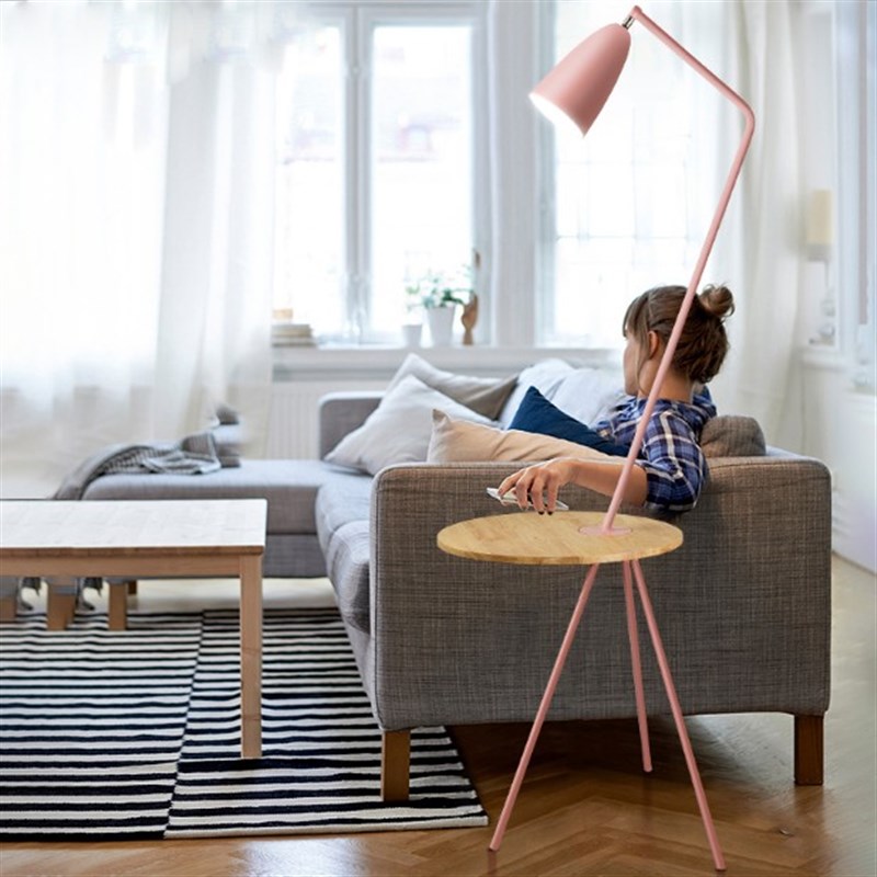 北欧简约落地灯创意个性客厅样板房卧室床头实木茶几LED落地台灯