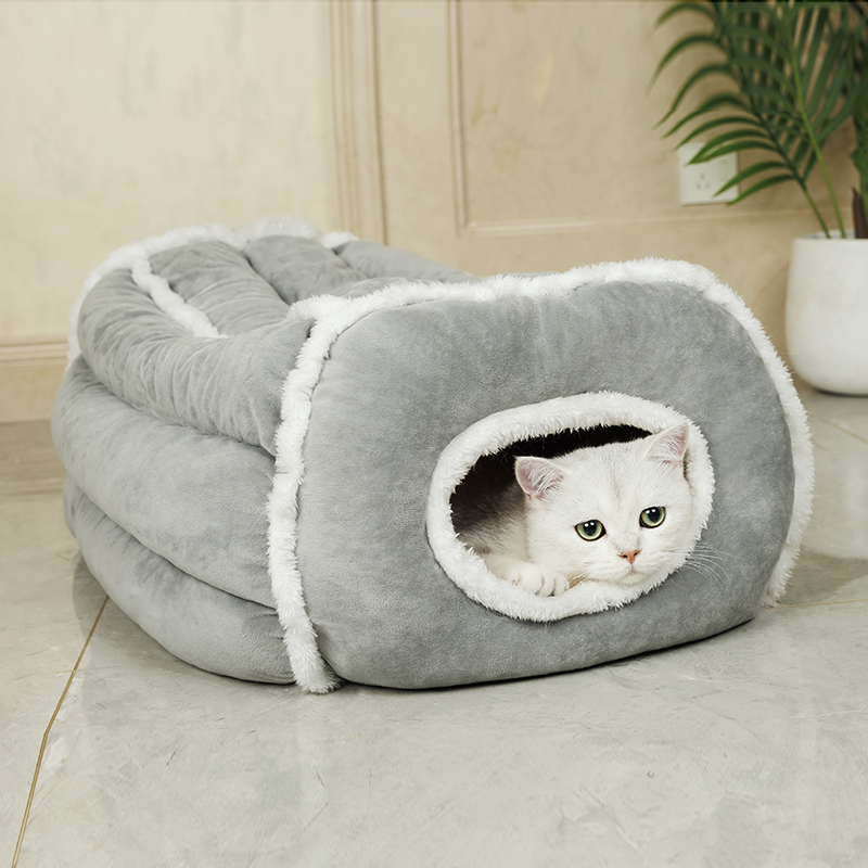 猫窝冬季保暖小型犬狗窝深度睡眠英美短渐层猫睡袋屋半封闭厚实窝