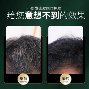 核桃皮焗油膏青核原液染发剂黑色小包装男士专用纯一洗黑植物天然