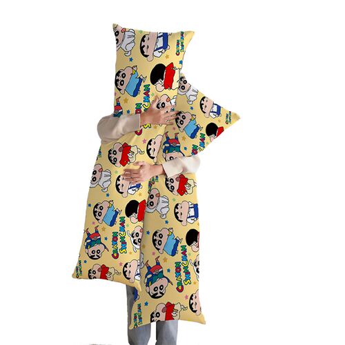 日式小新双人枕1.5m卡通情侣长枕头护颈椎睡觉长条抱枕1米8可拆洗