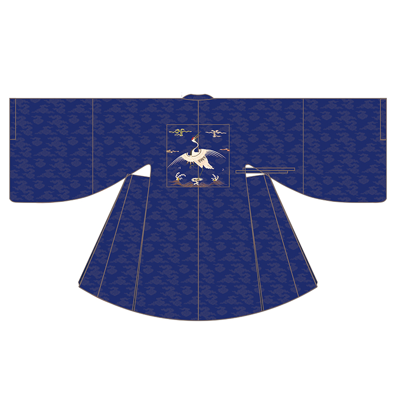 惜物国风馆 明制汉服文官一品仙鹤绣花云纹圆领袍补服婚服