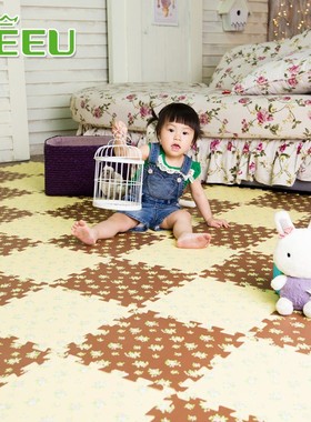 环保无味隔音卧室满铺拼图田园泡沫地垫宿舍寝室拼接地板垫3030