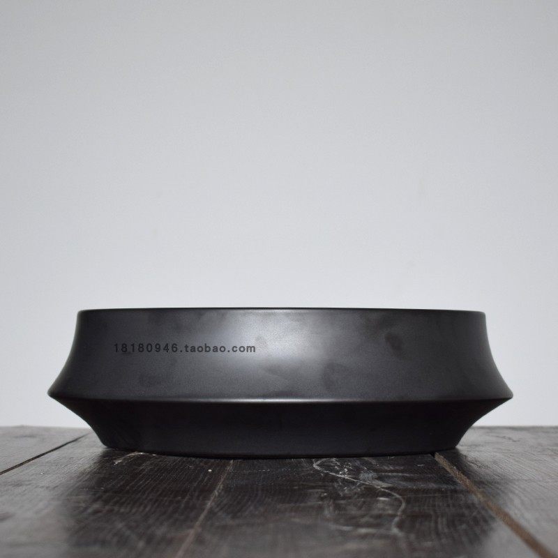 景德镇陶瓷鱼缸哑光黑色瓷盆大号乌龟缸观赏鱼缸桌面摆件手工花盆,宠物/宠物食品及用品,桌面缸,淘宝优惠券,粉丝福利购,淘宝优惠卷