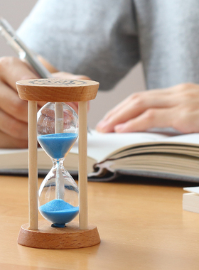 创意儿童刷牙小沙漏摆件倒计时器1/3/5分钟时间迷你玻璃木质礼物